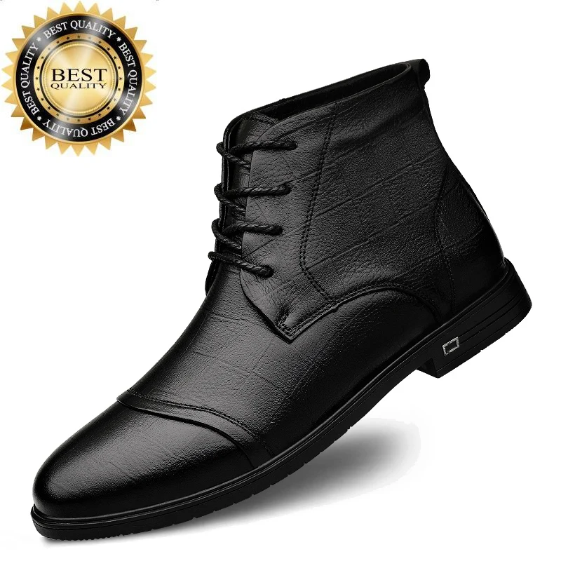 

boots Business Men Formal Boots brand Genuine Leather Ankle Comfortable Shoes For Office Work