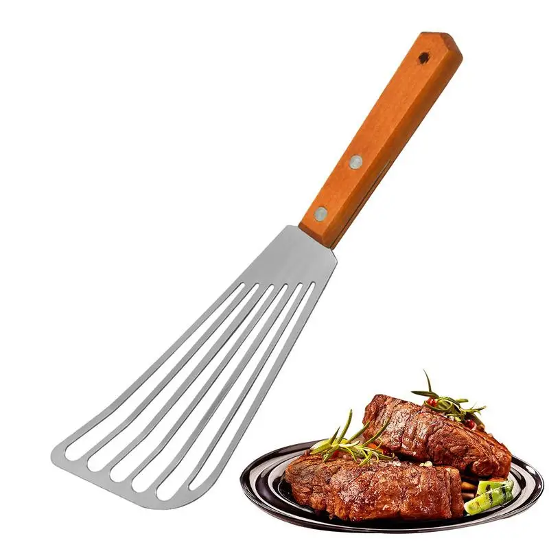 

Stainless Steel Fish Turner Spatula Rustproof Beefsteak Shovel With Comfortable Handle Frying Shovel For Flipping Fish Meat