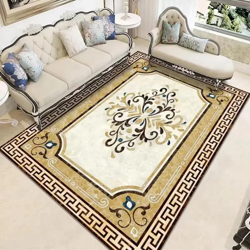 Alfombras de lujo vintage para sala de estar, decoración del hogar, alfombras grandes de 300 x 200 cm para dormitorio, mesita de noche, alfombra de piso antideslizante, lavable