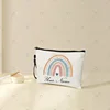 Custom Personalized Name Text Rainbow Makeup Bags Mistress Teacher's Gift Cute School Supplies Pencil Pouch Travel Toiletry Kits 3
