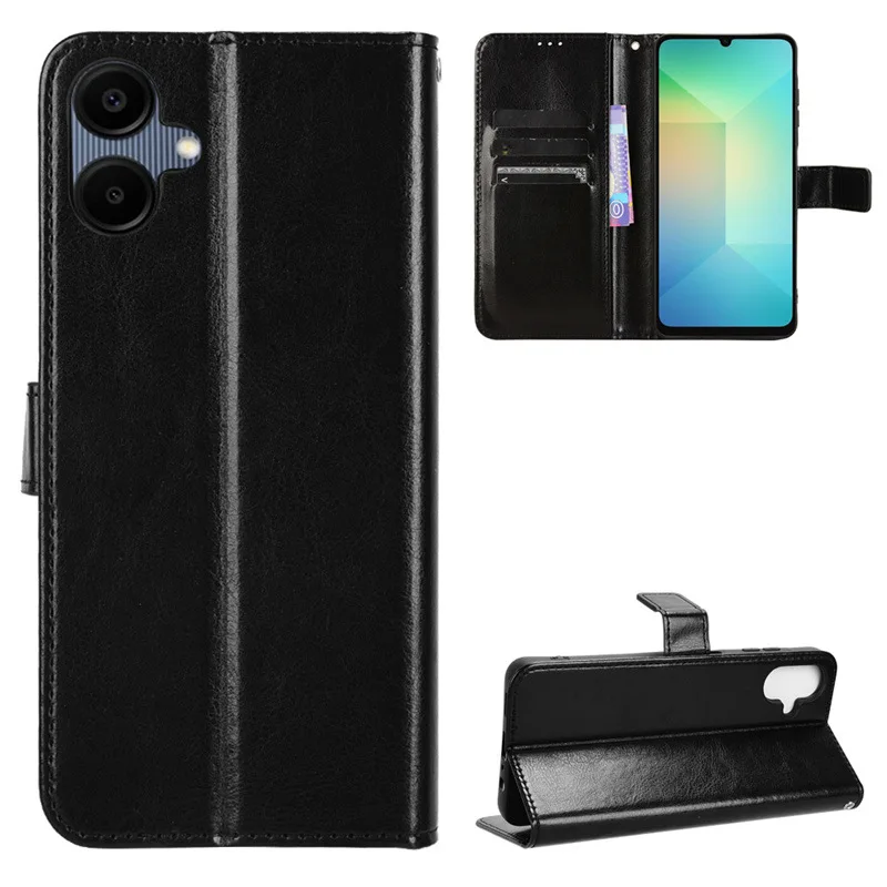 Magnetic Leather Flip Case with Card Holder and Anti-Drop Protection