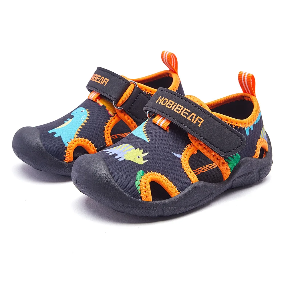 Kids Sandals HOBIBEAR Boys Girls Water Shoes Quick Dry Closed-Toe Aquatic Sport Sandals Toddler/Little Kid