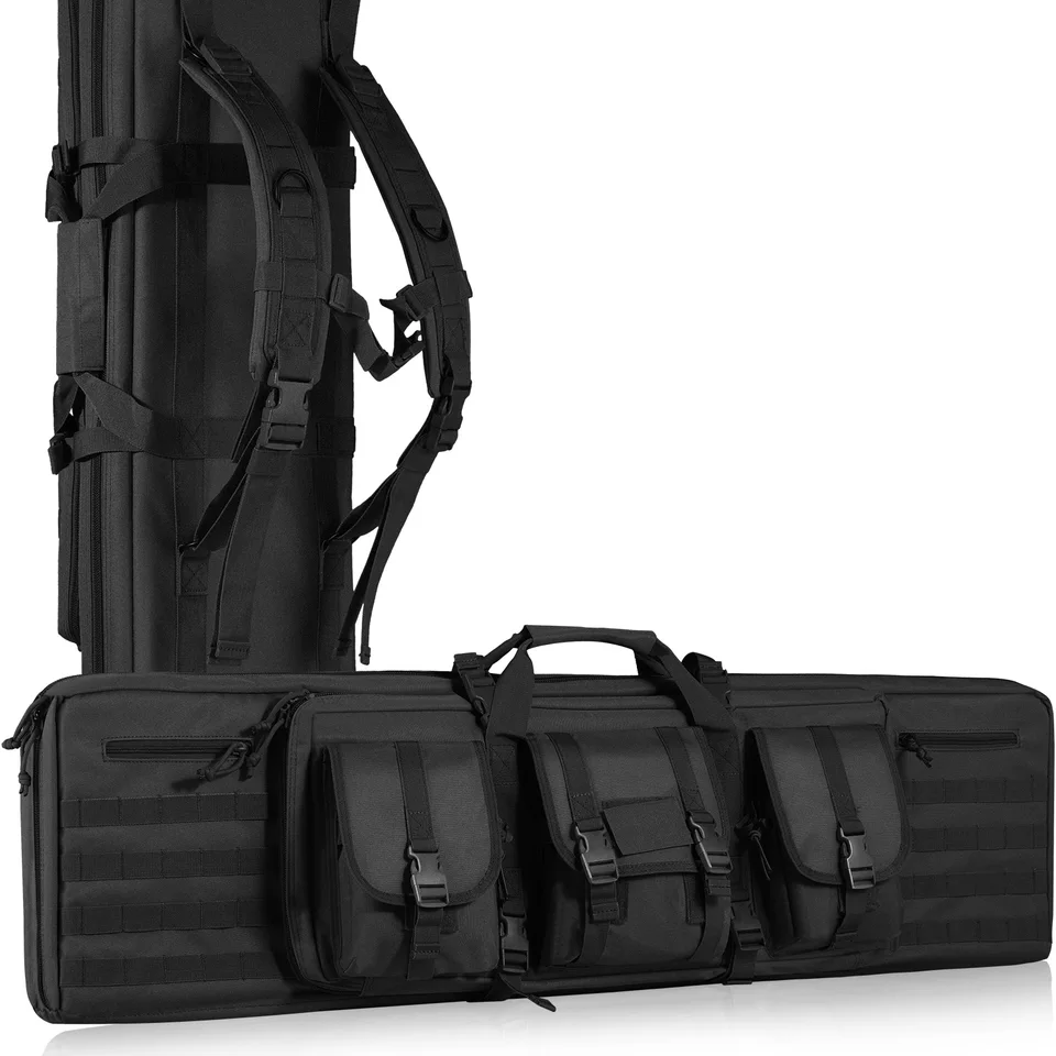 Tactical Double Rifle Bag with Lockable Zipper