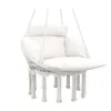 Hammock Swing Chair, Outdoor Hanging Chair with Large Cushion, Cotton Rope Weaving Macrame Swing with Chain 6