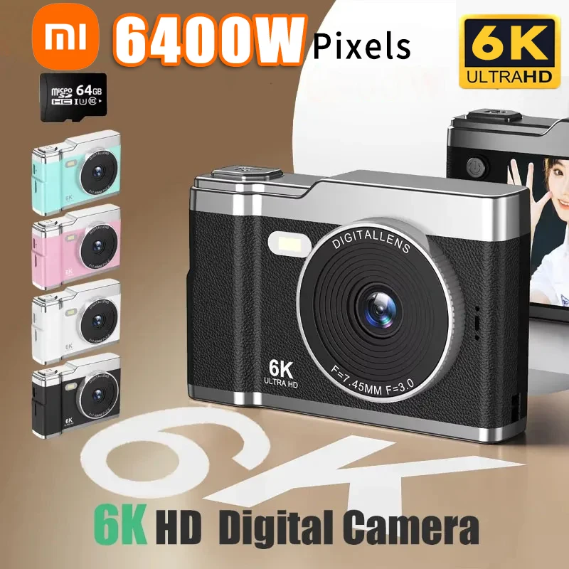 Xiaomi 6k Hd Digital Camera 6400W 2.4in Ips Display With Fill Light  8x Zoom Video Camera Student Ccd Portable Selfie Camera 1