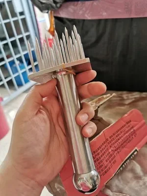 Stainless Steel Meat Needles Meat Hammer Pounders Wooden Handle Profession Tenderizer For Beef Tender Steak Kitchen Tools meat tenderizer meat hammer