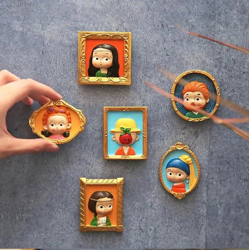 Refrigerator Magnet Famous Painting 3D Resin for Home Decoration magnetic fridge magnets,magnetic sticker,magnetic fridge stickers
