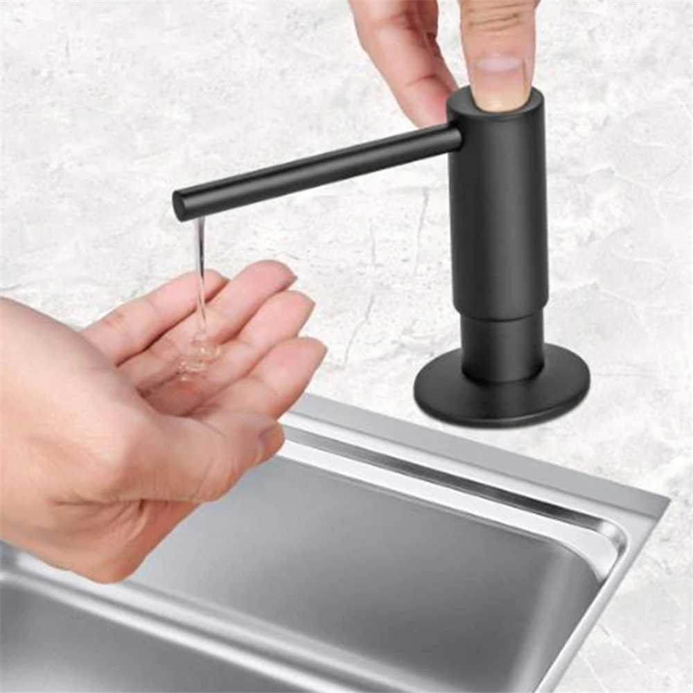 

Sink Detergent Dispenser Built-in Design Kitchen Liquid Dispenser Pump Head Hand Press Soap Dispenser Black Gold