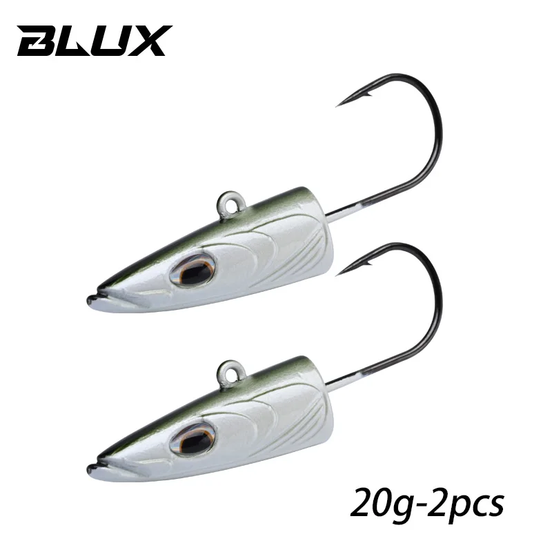 BLUX Vibrant Soft Eel Fishing Lure with Paddle Tail and Jig Head Hook - Saltwater Artificial Bait