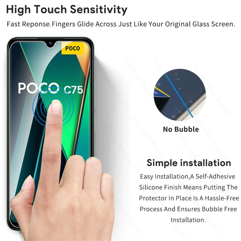 8To1 Glass for Xiaomi Poco C75 4G Screen Protector Tempered Glass Case Poko Little PocoC75 C 75 75C NFC 2024 Camera Protect Glas 5