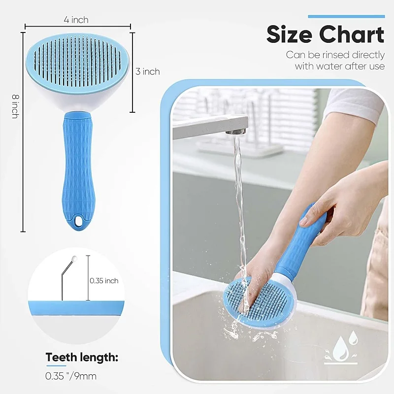 Cat Brush Remove Hair Stainless Steel Pet Hair Removal Comb Non Slip Pet Grooming Brush Dog Combs Brushes Cat Accessorie 5