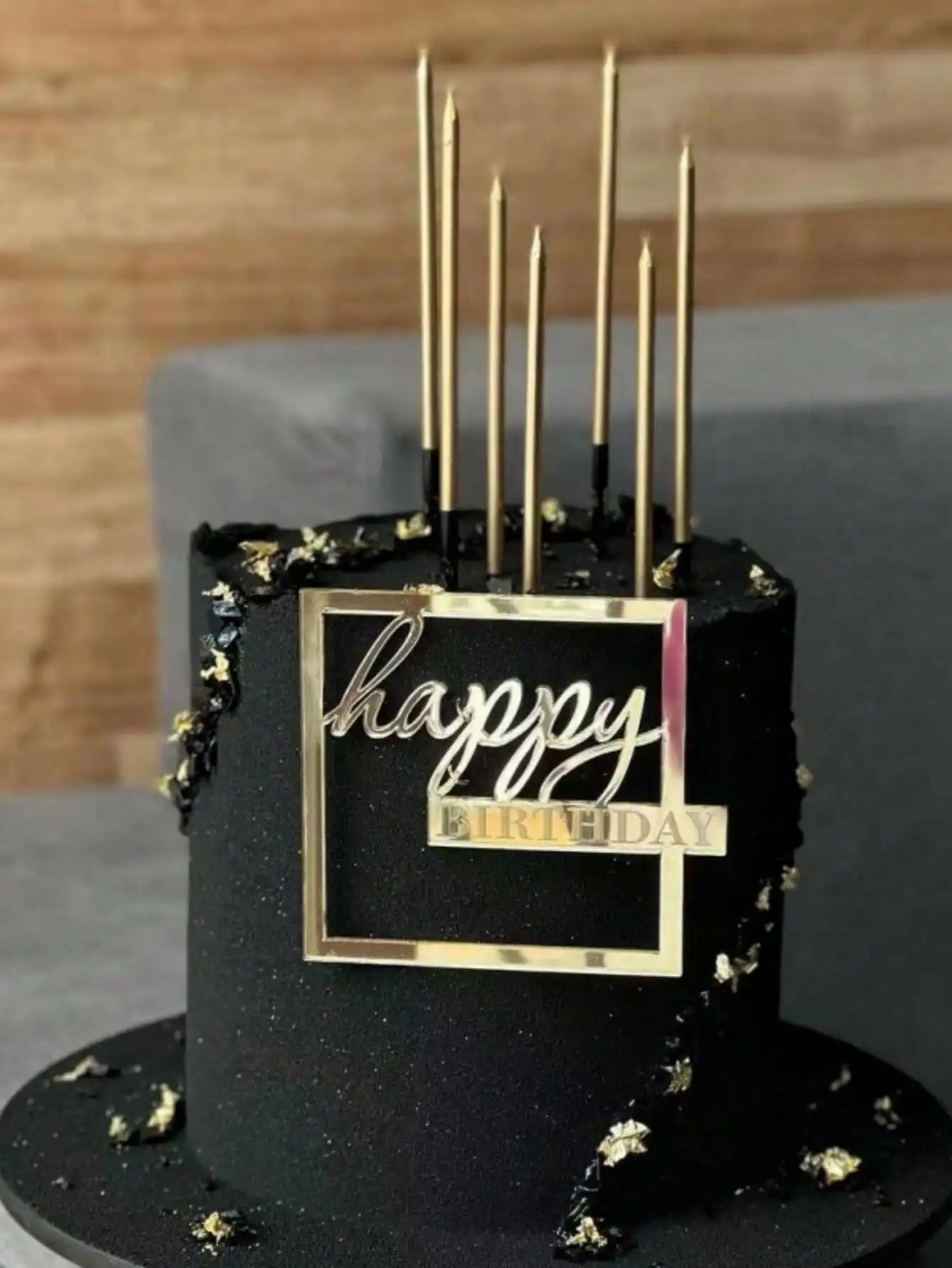 1/3/5 יחידות סימן ריבועי 'יום ההולדת שמח' לקישוט עוגת יום ההולדת, קישוט עוגה, בצד העוגת ההולדת