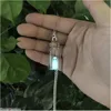 Ghost in A Bottle Pendant Necklace Halloween Jewelry Cute Glow Mini Vial Jar Light Charms Decor Earring Locket Spooky Decoration 1