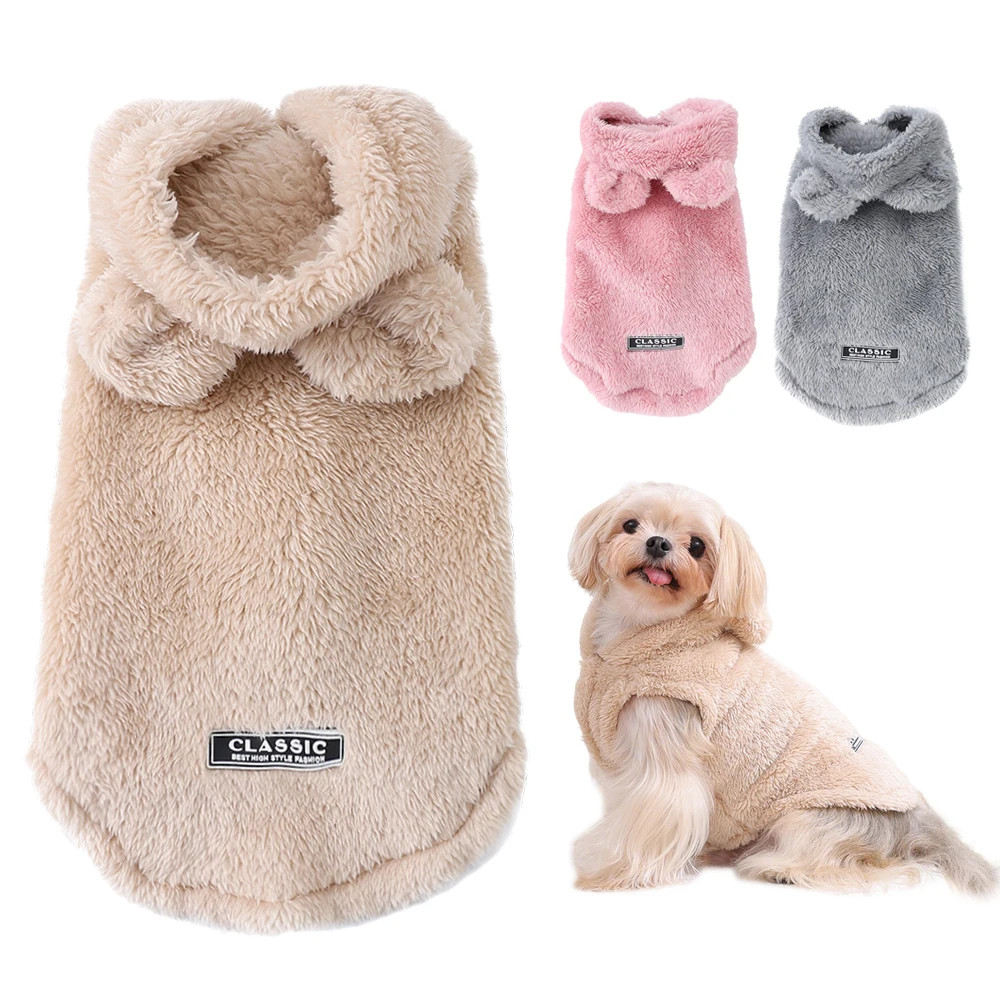 Winter Pet Puppy Hoodie Sweater For Small Medium Dogs Cats Warm Fleece Dog Clothes Coat Yorkshire Chihuahua Jacket Pug Costume Winter Pet Puppy Hoodie Sweater For Small Medium Dogs Cats Warm Fleece Dog Clothes Coat Yorkshire Chihuahua Jacket Pug Costume