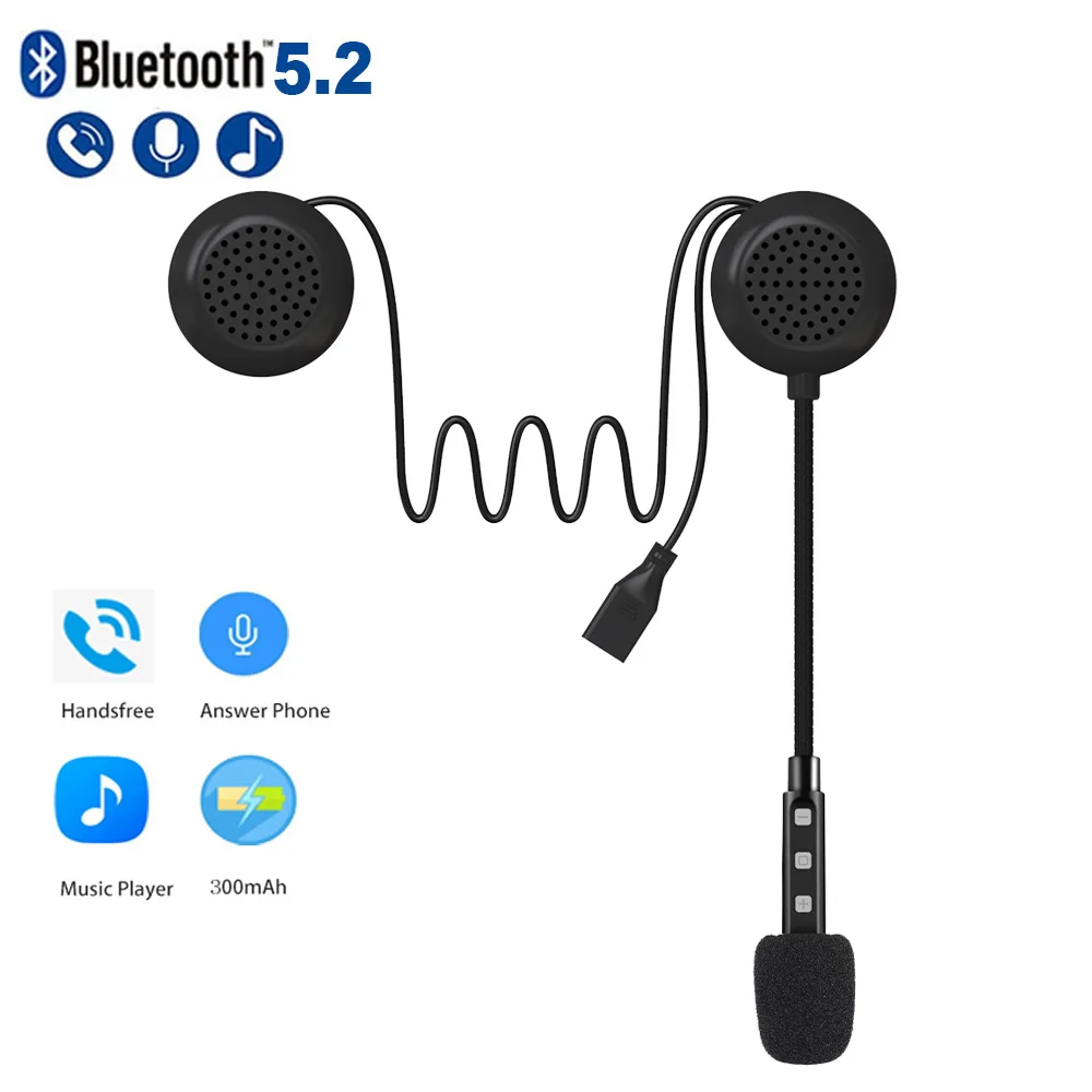 

SK-33 Motorcycle Bluetooth 5.2 Helmet Headset Handsfree Call Kit Wireless Earphone Stereo for Rider MP3 Music Player