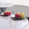 Deluxe Silver Stainless Steel Fruit Tray, Wavy Art Tray, Living Room Table Storage Box, Stainless Steel Decorative Tableware 5