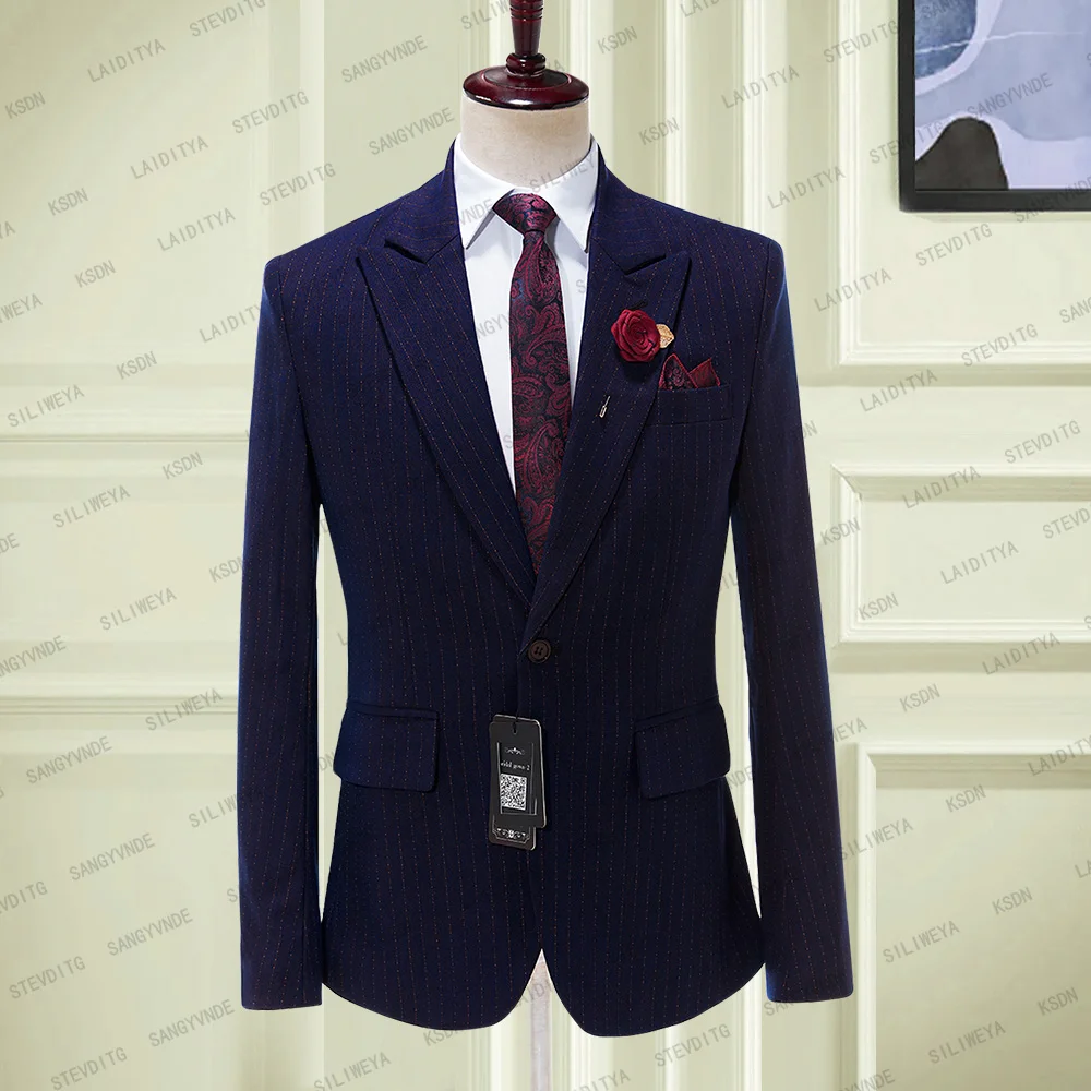 

2023 New Style Luxury Men Suit Blazer Groomsmen Coat Slim Fit Single Breasted Evening Party Jacket One Piece