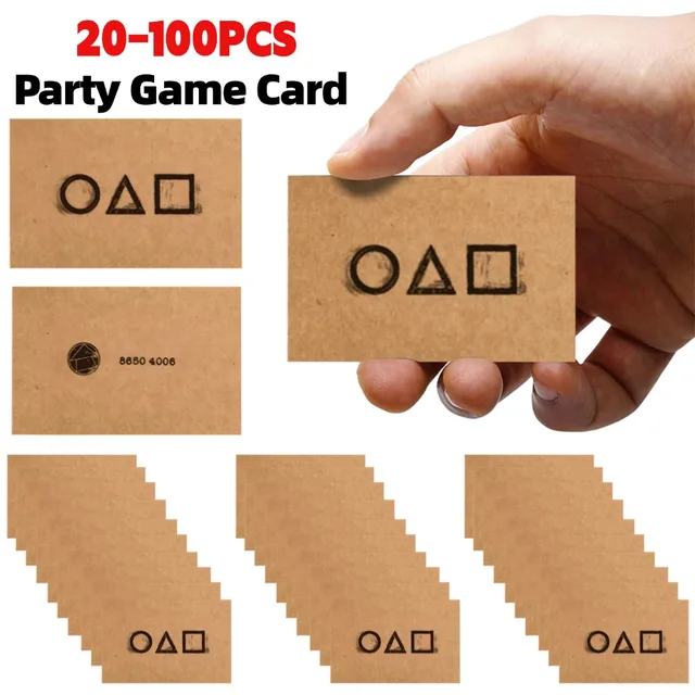 20-100PCS Card Game Party Invitation Card Cosplay Anime Square Triangle Circle Korean Postcard Cosplay Birthday Party Props Gift 2