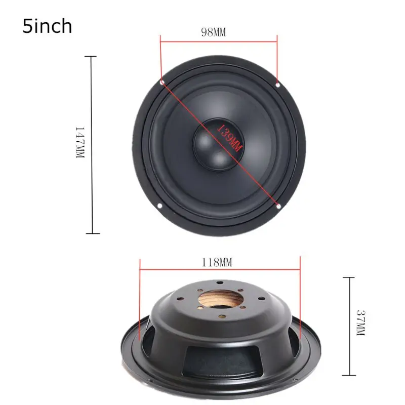 Dual Pack Woofer Audio Bass Speaker Passive Radiator Booster with Adjustable Tone Control