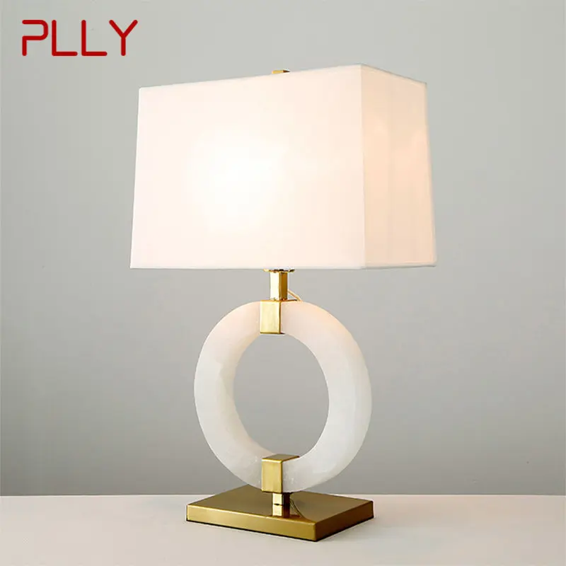 

PLLY Modern Marble Table Lamp LED Creative Fashion White Simple Desk Light for Decor Home Living Room Bedroom Study