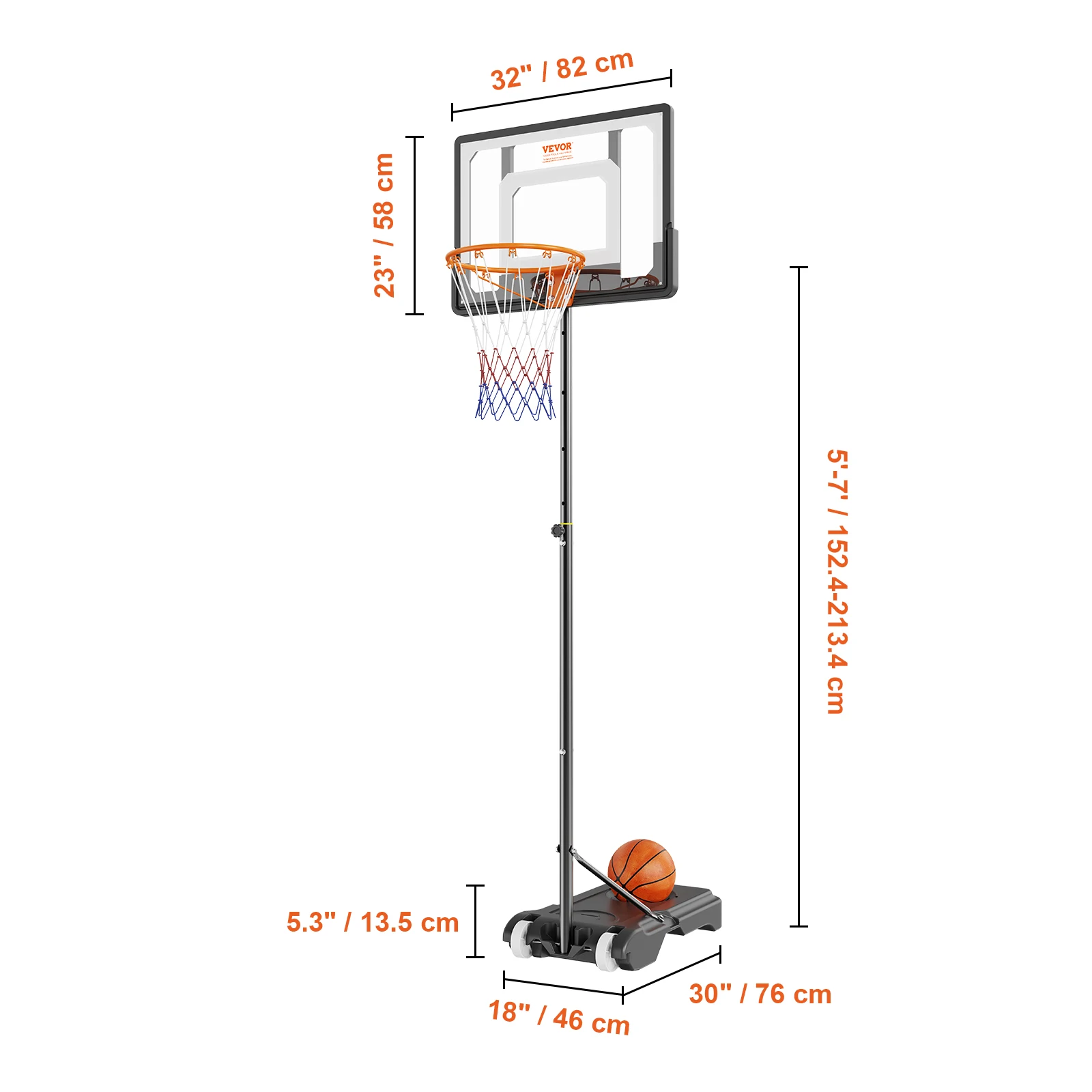 Panier de Basket-Ball pour Enfants - KELUODAE - Réglable en Hauteur