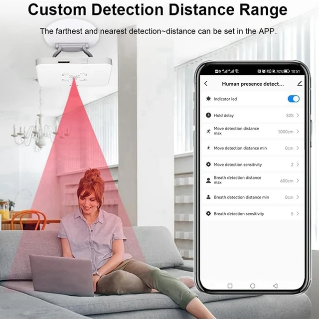 Tuya Zigbee Human Presence Detector With Holder Smart Human Body PIR Sensor Radar Microwave Motion Sensor+Zigbee Hub 4