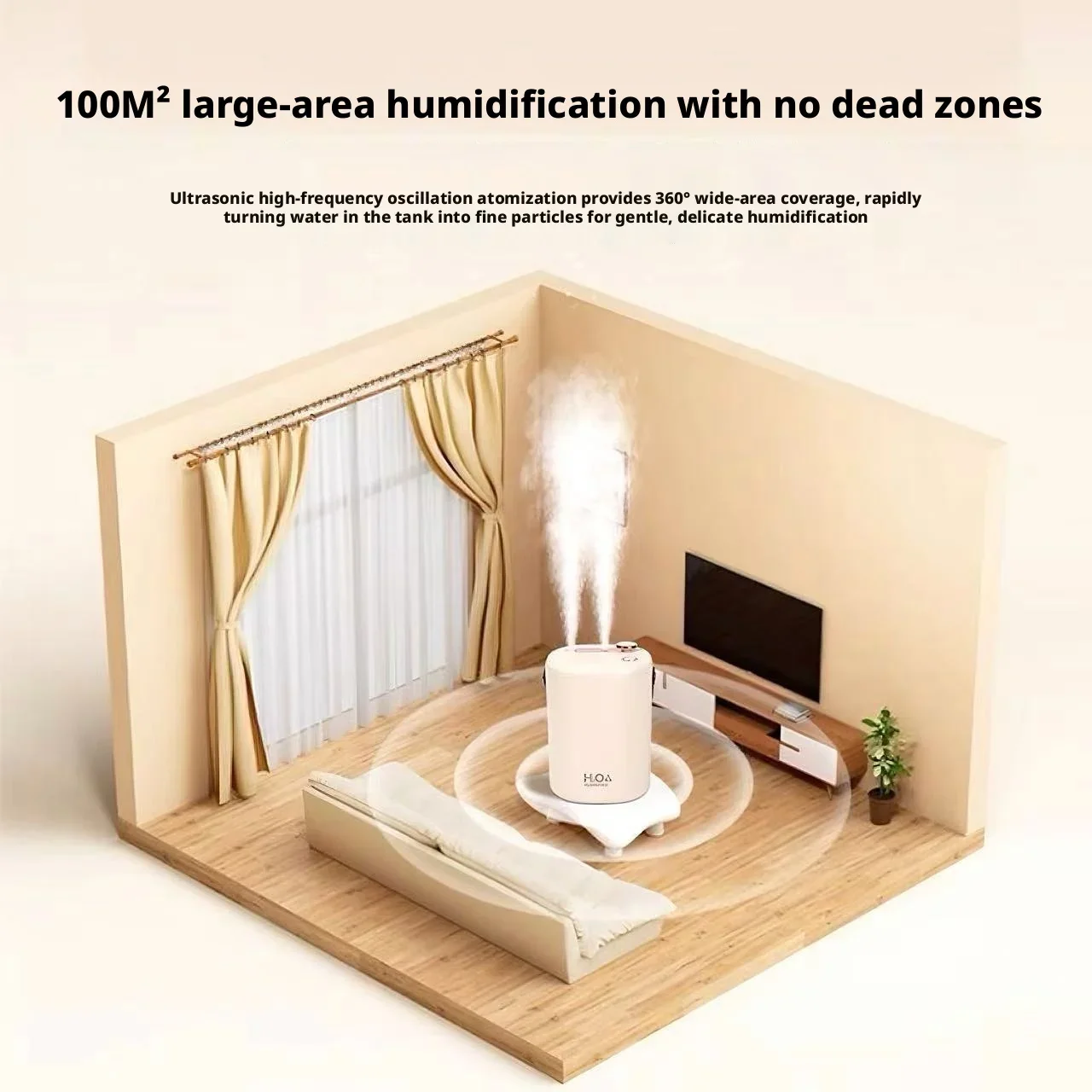 Portable Wireless Humidifier Dual Spray Mist Humidifier with Colorful Light Rechargeable/Plug-in for Home Office Baby Room 6