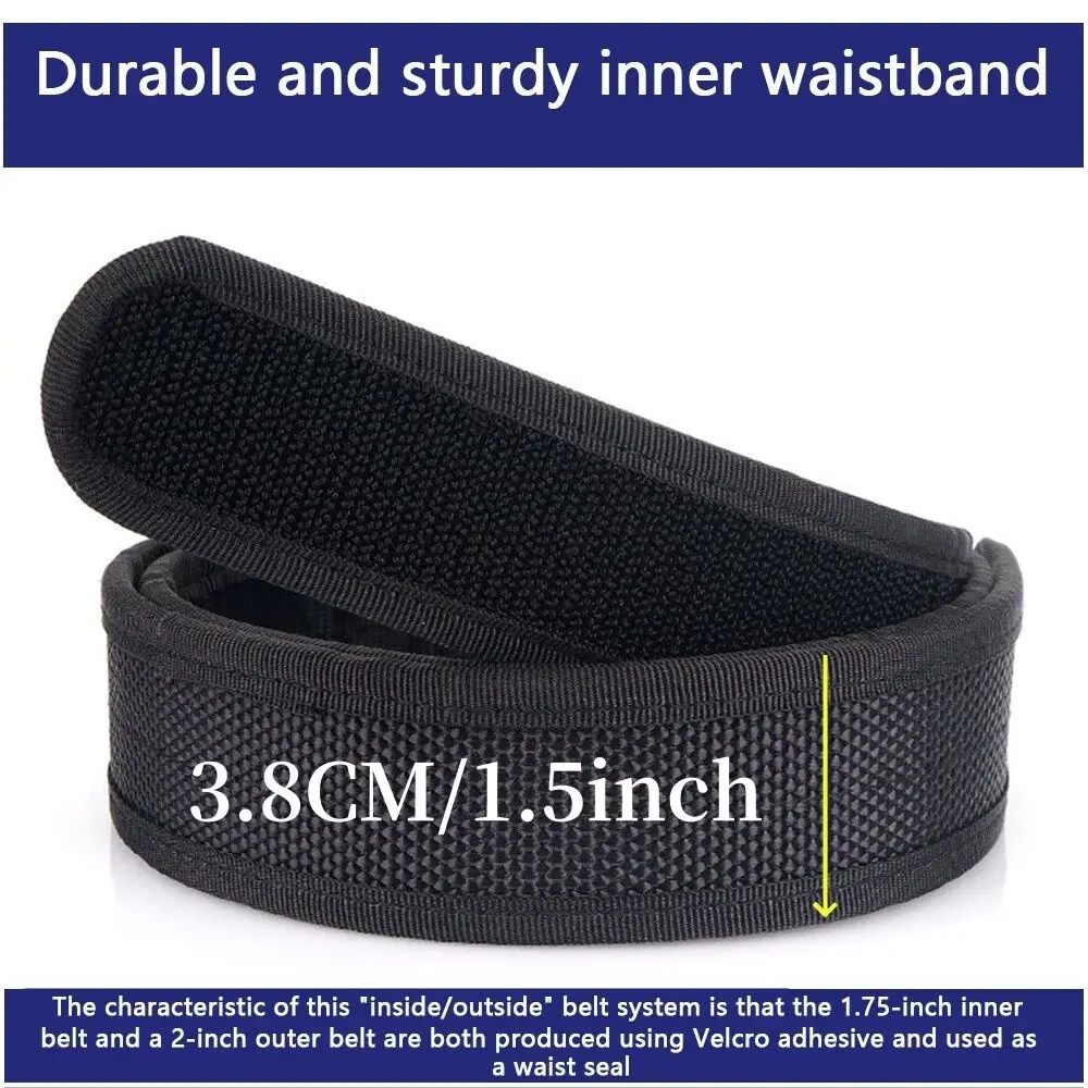 2 Inch Men's Belt Outdoor Black Tactical Belt Oxford Cloth Mountaineering Nylon Wide Waist Work