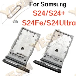Dual Slot SIM Card Tray Drawer Holder Replacement for Samsung Galaxy S24 Series (S24 Yellow)