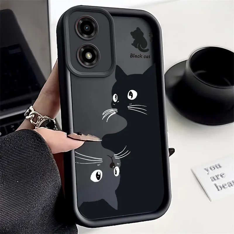 Sleek Black and White Cat Sky Eye Ladder Design Phone Case