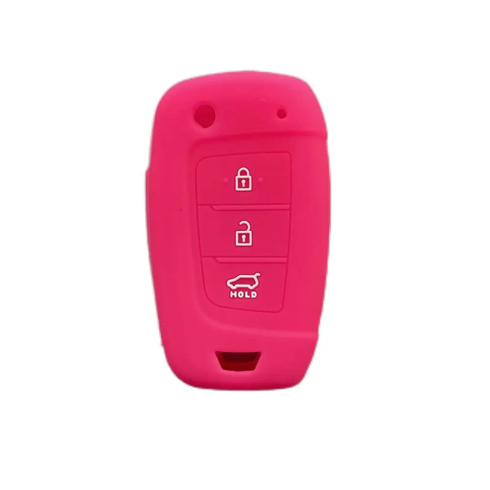 3 Buttons Silicone Car Key Cover Case Protector for Hyundai Solaris 2 Elantra I30 I35 I40 Tucson Kona Flip Remote Keychain Key Case Key Case Cover Car Key Shell
