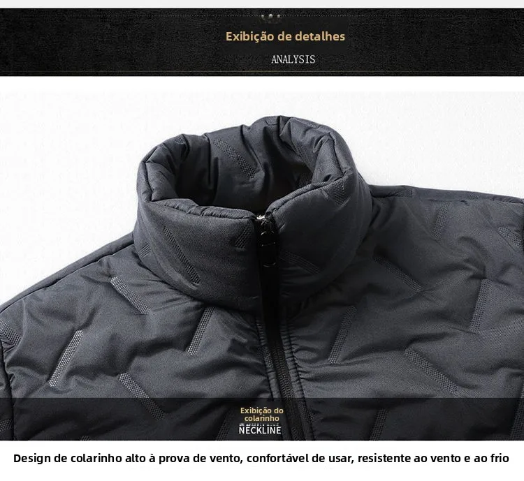 Jaqueta Masculina de Algodão Forrada com Lã Grossa