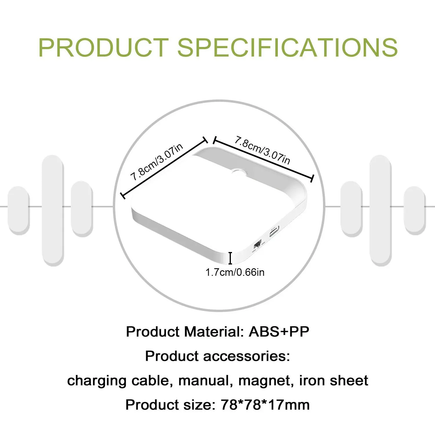 Motion Sensor Led Night Light Usb Charging Square Lamp for Bedroom Kitchen Stair Hallway Wardrobe Cupboard Lighting
