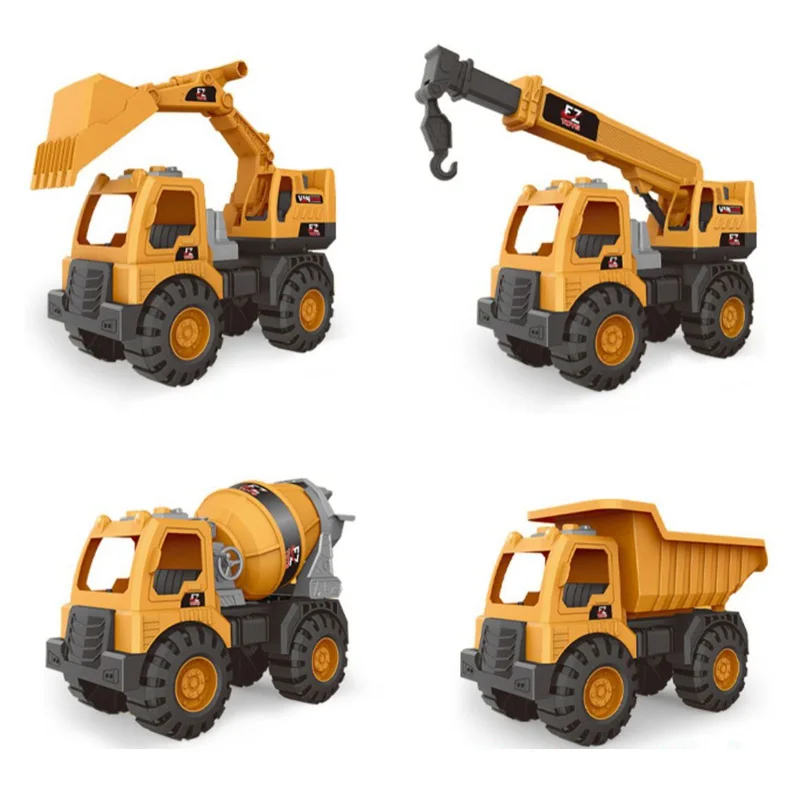 Large Size Engineering Vehicle Model Plastic Excavator Crane Mixer Dump Truck Cars Toy Set for Kids Boys Outdoor Sand Game large size engineering vehicle model plastic excavator crane mixer dump truck cars toy set for kids boys outdoor sand game