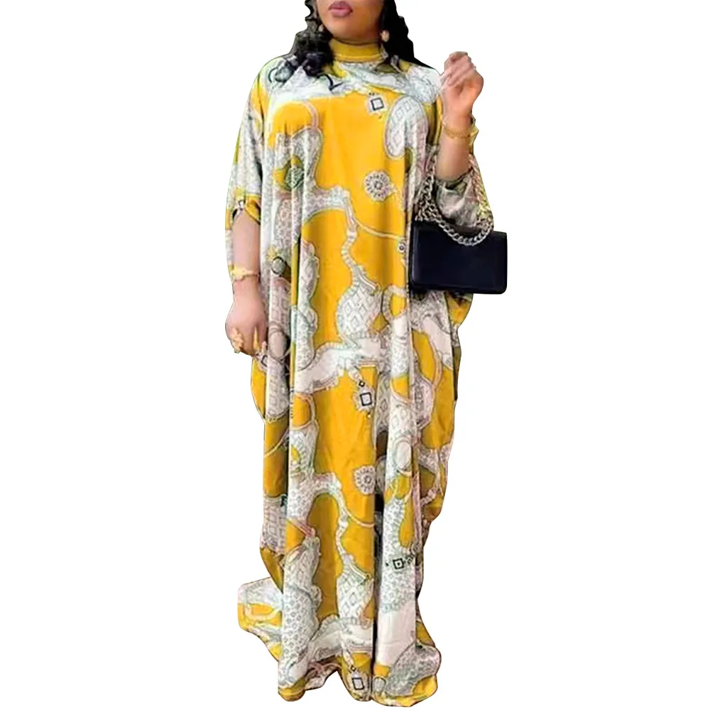 

African Print Dresses Summer Sexy African Women Polyester Printing Long Robes Boubou Wedding Party Evening Gown African Dresses