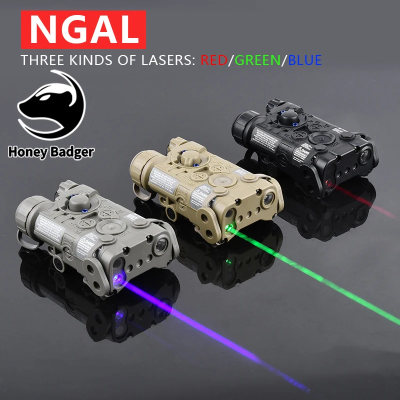 

Tactical NGAL Laser Pointer Simple Version NGAL Red Green Blue Laser White LED Scout Weapon Light Outdoor Hunting For 20MM Rail