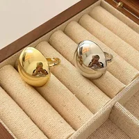 Exaggerated Metal Glossy Round Ball Shape Ring for Women Men Fashion Gold Silver Color Geometric Adjustable Rings Jewelry - Image 4
