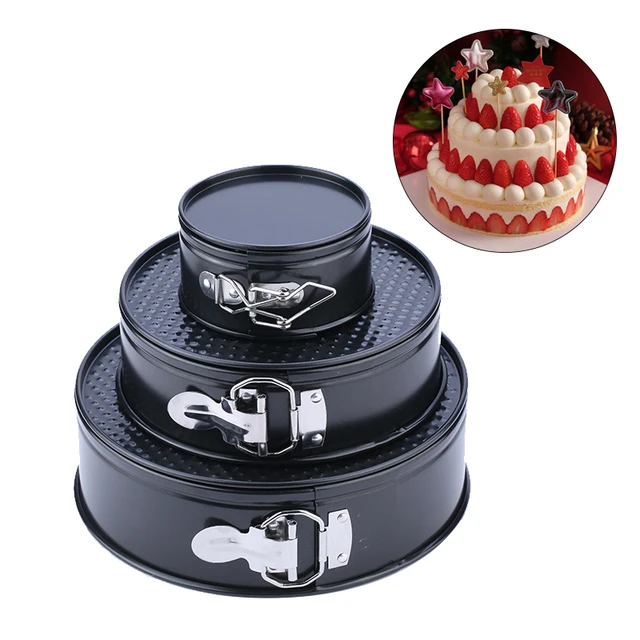 3PCS/SET Carbon Steel Cakes Molds Square Heart Type Removable Cake