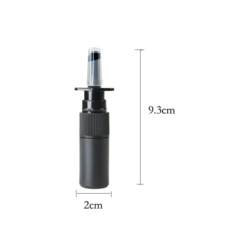 102Pcs HDPE Black Nasal Spray Bottle 5ml Portable Empty Atomizers Sample Test Pump Sprayer Mist Nose Spray Refillable Bottling