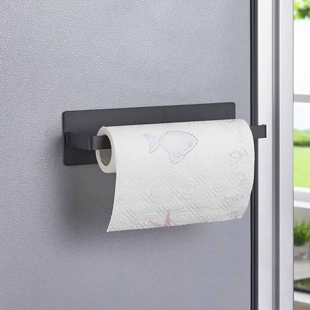 Wide Application Convenient Refrigerator Tissue Holder Towel Holder Iron Roll Paper Stand Magnetic Home Supplies
