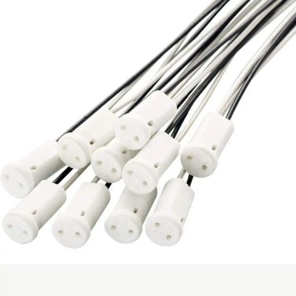 Wire Connector Lamp Holder G4 Socket Plug Ceramic Head Lamp Socket 10cm G4 Base for Halogen lamp Lamp Holder Lamp Bulb Holder Lamp Base Lamp Socket Adapter
