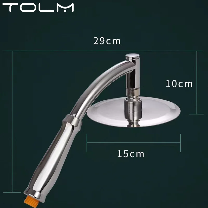 6 Inch Chrome High Pressure 360 Adjustable Large Round R ainfall Sprayer Bathroom Hand Held Shower Head Shower Faucet 6