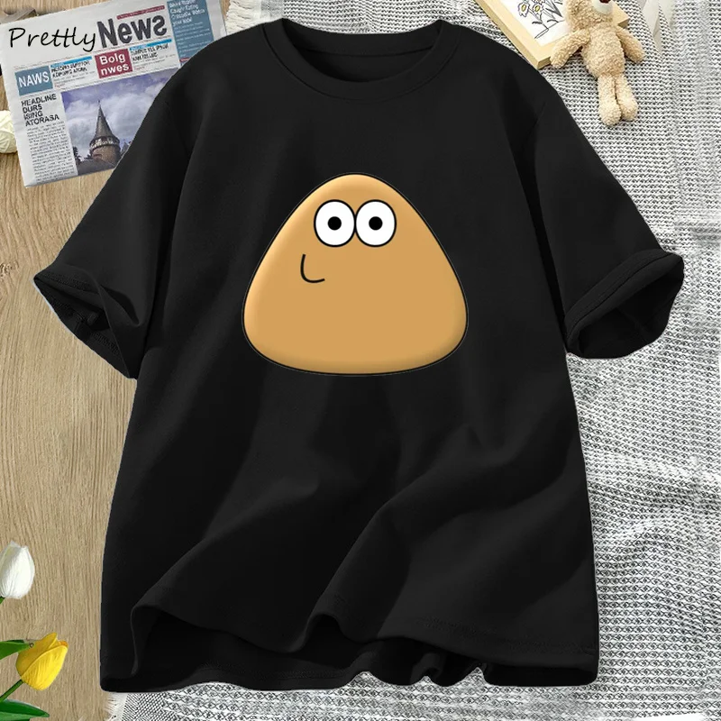 

My Pet Alien Pou T Shirt Women Cotton Short Sleeve Funny Cartoon Pou Merch T-shirt Over Sized Graphic T Shirts Aesthetic Clothes