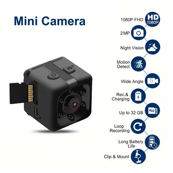 Mini Portable Camera With Video 1080P Full HD Security Camera Indoor/outdoor Surveillance Camera, Compact Mini Camera - 32G CARD 2
