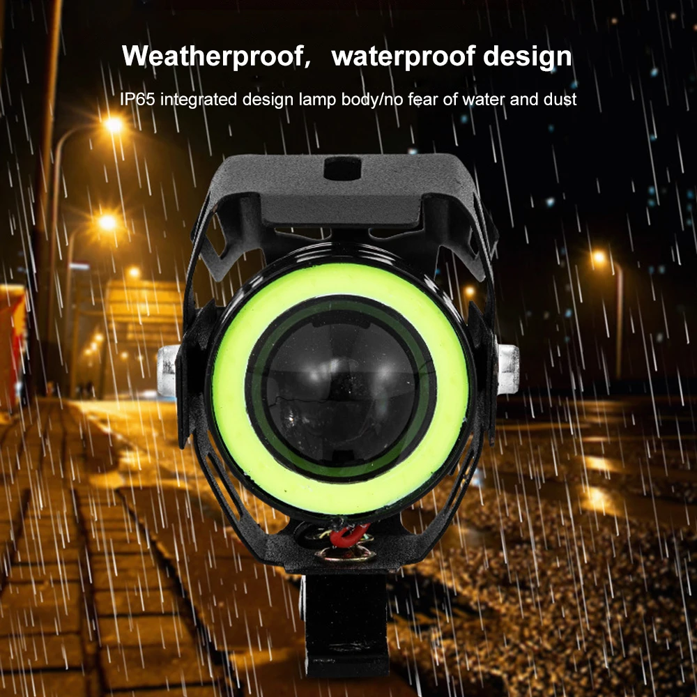 125W LED Auxiliary Motorcycle Headlight Universal 1200LM Angel Eyes U7 Mini Motorcycle Spotlights Bicycle Lamp Accessories motorcycle headlight,motorcycle led lights,led motorcycle lights,led lights,motorcycle driving lights