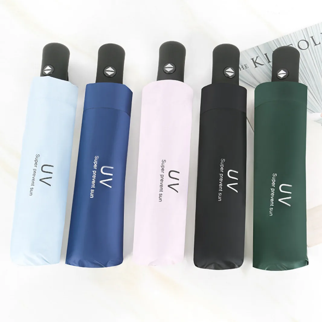 Windproof Multi-Color Travel Automatic Open and Closeumbrella, 8 Ribs Rain Gear, Sun Umbrella, Household Merchandise, 30Pcs