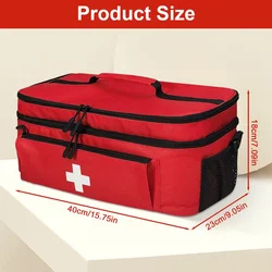 Compact Travel Medicine Bag - Portable Pill and Medication Organizer (Red)