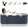 Portable Bathtub for Shower Stall, Large 47 Inch Foldable Soaking Bathing Tub Adults, Separate Family Bathroom SPA Collapsible 1