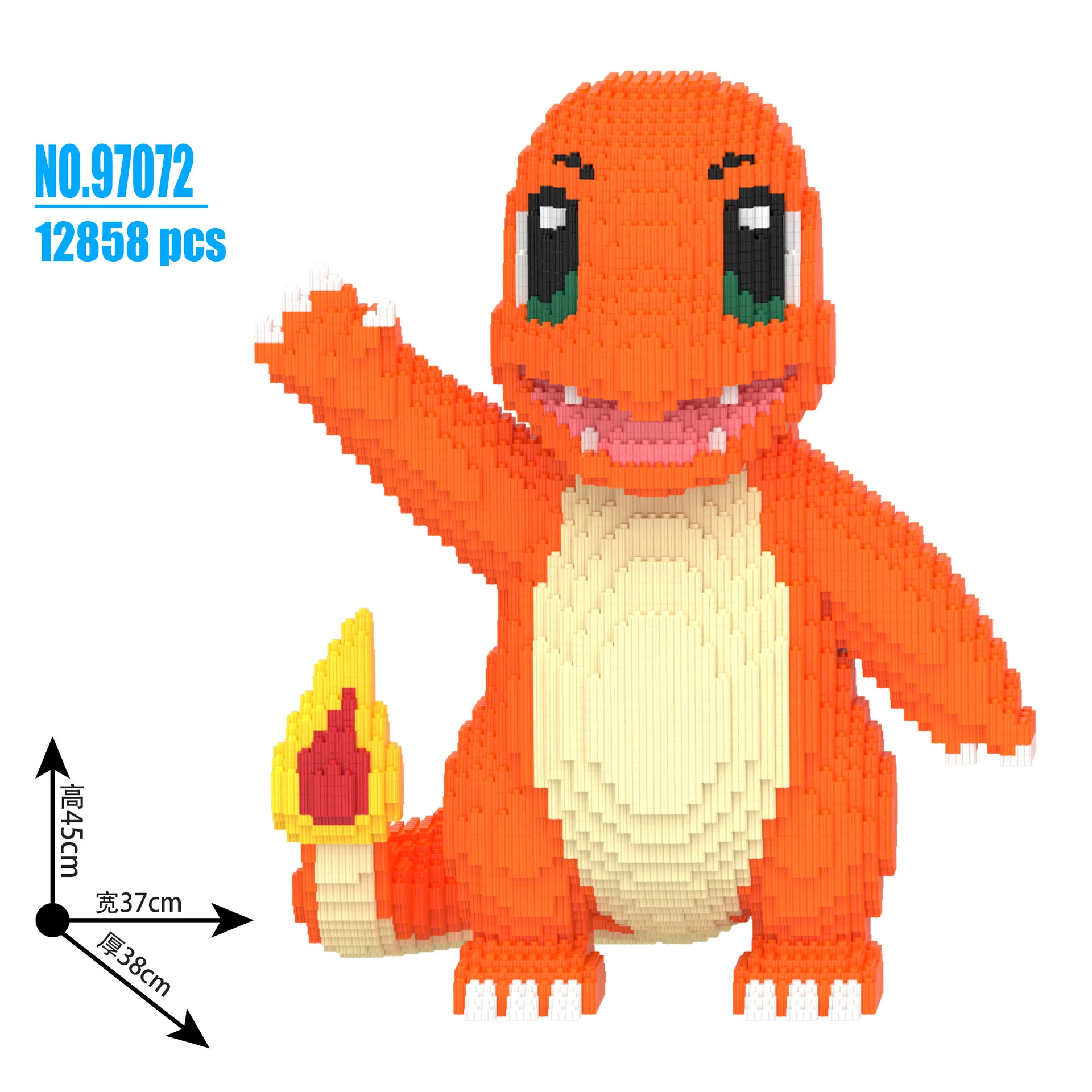 빌딩 블록 Bulbasaur Charmander 3D 모델 조립 연결 미니 벽돌 그림 장난감 홈 데코라용