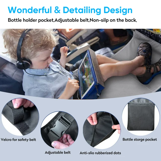 Hamac Avion Pour Bébé – Repose-pieds Ergonomique, Portable – Pour Siège Avion Et Voiture